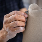 Ashraf Hanna at work in his studio 2019